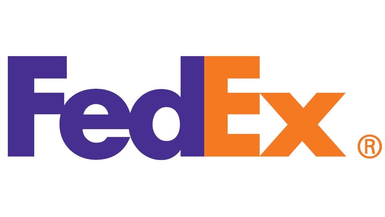 Logo de FedEx para el proyecto de dotación logística con estantería selectiva Dinova, almacenamiento eficiente en Colombia